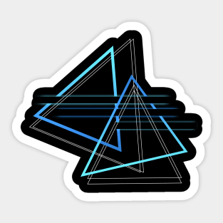 Geometric triangle minimal blue Sticker